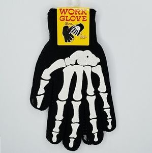 XL Women Halloween Skeleton gloves Black White Work Fashion Holiday warm Nice